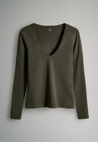 REGULAR FIT - 5 PACK FITTED LONG SLEEVE CREW NECK - Long sleeved top - black red khaki neutral cream