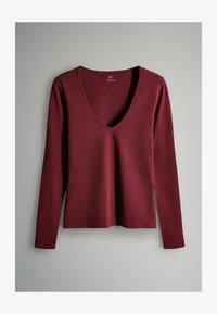 REGULAR FIT - 5 PACK FITTED LONG SLEEVE CREW NECK - Long sleeved top - black red khaki neutral cream