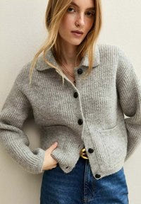 COLLARED BUTTON  - Cardigan - pale grey