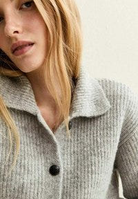COLLARED BUTTON  - Cardigan - pale grey