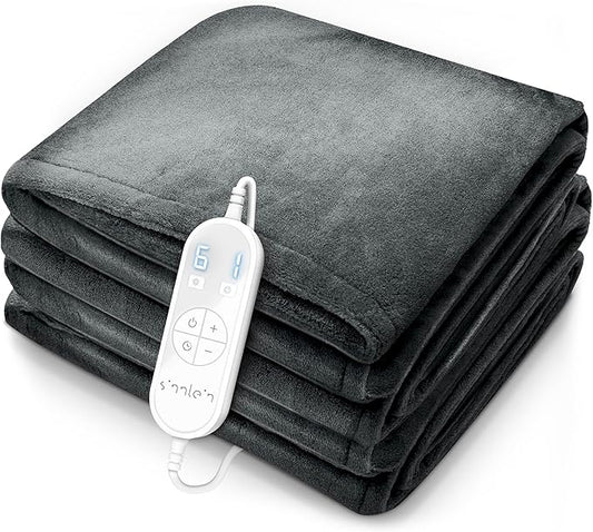 Gray Plush Electric Heated Blanket 200x180cm