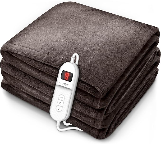 Gray Plush Electric Heated Blanket 200x180cm