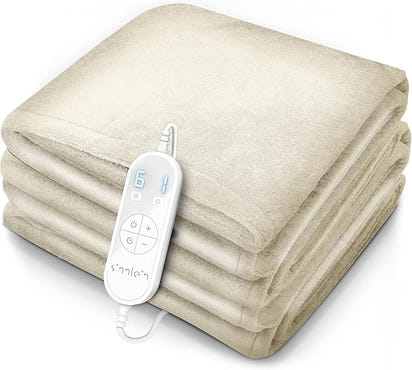 Gray Plush Electric Heated Blanket 200x180cm