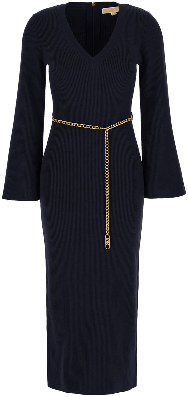 Michael Kors Michael Kors Midnight blue stretch wool blend dress Blauw