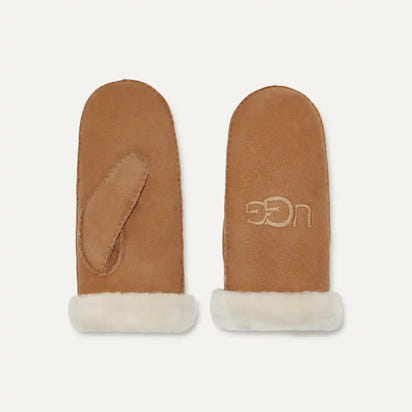 Ugg Women’s Sheepskin Mittens with Embroidery